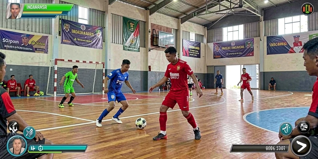 Tangkapan layar yang menunjukkan karakter utama dalam aksi.