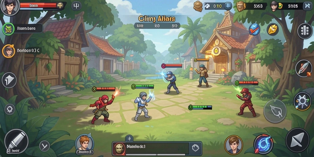 Screenshot menunjukkan gameplay yang menakjubkan dan berwarna-warni.