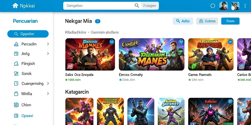 Tampilan utama game yang menarik dan intuitif.