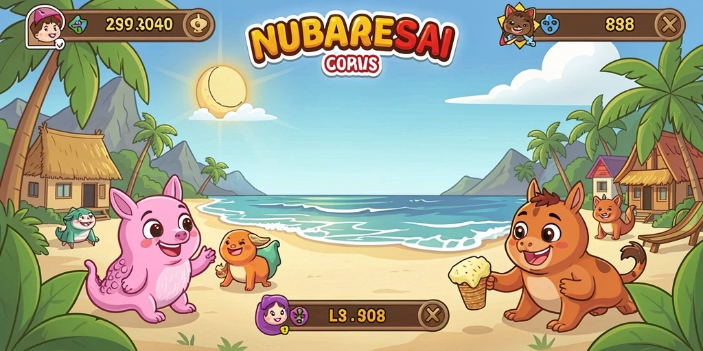 Screenshot yang menunjukkan karakter utama dalam petualangan.